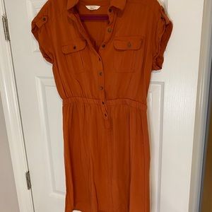 •2/$25• Sonoma Burnt Orange Short Sleeve Utility Dress